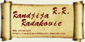 Ranđija Radaković vizit kartica